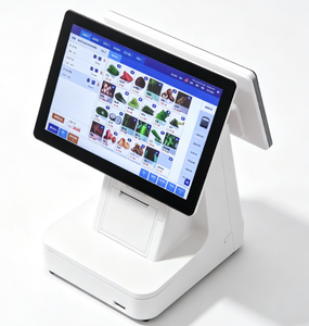 เครื่อง POS หน้าจอคู่ขนาด 15.6 นิ้ว ระบบสัมผัส พร้อมเครื่องพิมพ์ใบเสร็จอัตโนมัติขนาด 80 มม. รองรับ Windows และ Android สำหรับร้านอาหารและร้านขายขนม - Product Image 1