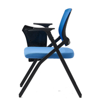 Chaise de conférence empilable et pliable en tissu avec tablette d'écriture, chaise de salle de classe avec tablette d'écriture