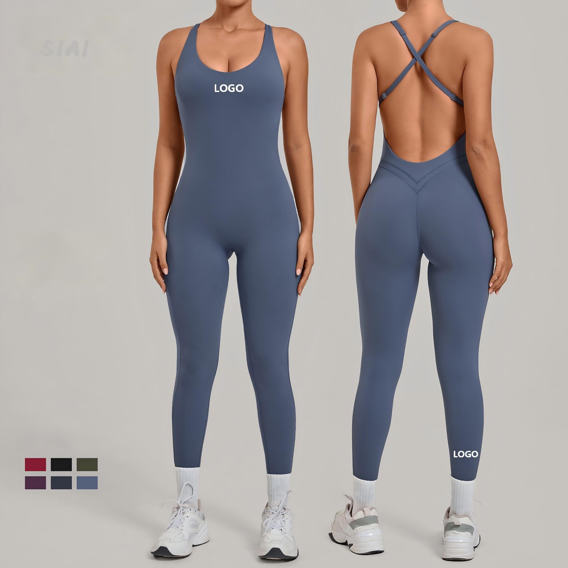 New Arrival Women's Sports Bodysuit Sweat-Absorbing and Quick Drying Gym Fitness Jumpsuit Tight & Breathable Yoga Jumpsuit