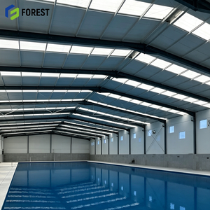 Structure de piscine modulaire préfabriquée en acier haute résistance, grande capacité, bâtiment de natatorium commercial - Product Image 1
