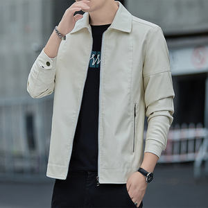 เทรนด์ใหม่ฤดูใบไม้ผลิและฤดูใบไม้ร่วง แจ็คเก็ตลำลองสำหรับวัยรุ่นและวัยกลางคน เสื้อโค้ทหนังผู้ชาย แจ็คเก็ตปกเสื้อผู้ชาย แฟชั่นผู้ชาย - Product Image 4