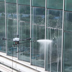 การล้างหน้าอาคารด้วยโดรนรุ่น JIUSI D15R สำหรับล้างกระจกหลังคาและการทำความสะอาดอาคาร - Product Image 1