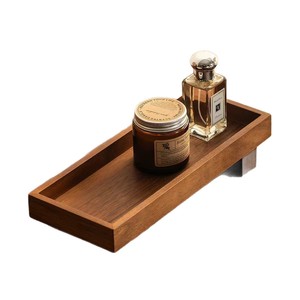Solid Wood Tray Rectangle Varnished Multifunction Storage Living Room Coffee Table <b>Desktop</b> <b>Shelf</b> Jewelry Key Organizer - Product Image 5