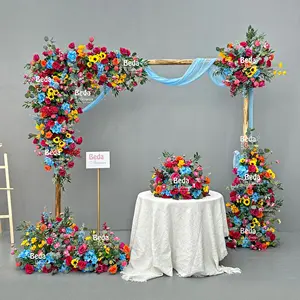 결혼식 및 기타 이벤트 장식 야외 베다 공장 직접 판매 하이 퀄리티 꽃 아치 탑 테이블 러너