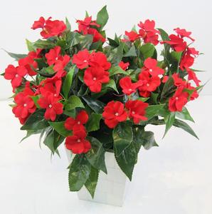 ขายร้อนจําลองสูง 7 สาขาผ้าไหมพลาสติกตกแต่งประดิษฐ์ impatiens บาล์สมิดอกไม้และพืชสําหรับงานแต่งงานที่บ้าน - Product Image 5