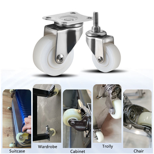 Werkseitig Hochwertige 1,5 2 Zoll weiße Nylon Edelstahl Light Duty Flat Free Lenkräder - Product Image 3