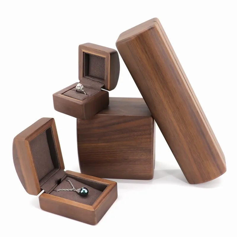 Boîte de bague de mariage en bois avec logo personnalisé boîte de rangement de bijoux en bois petite boîte en bois