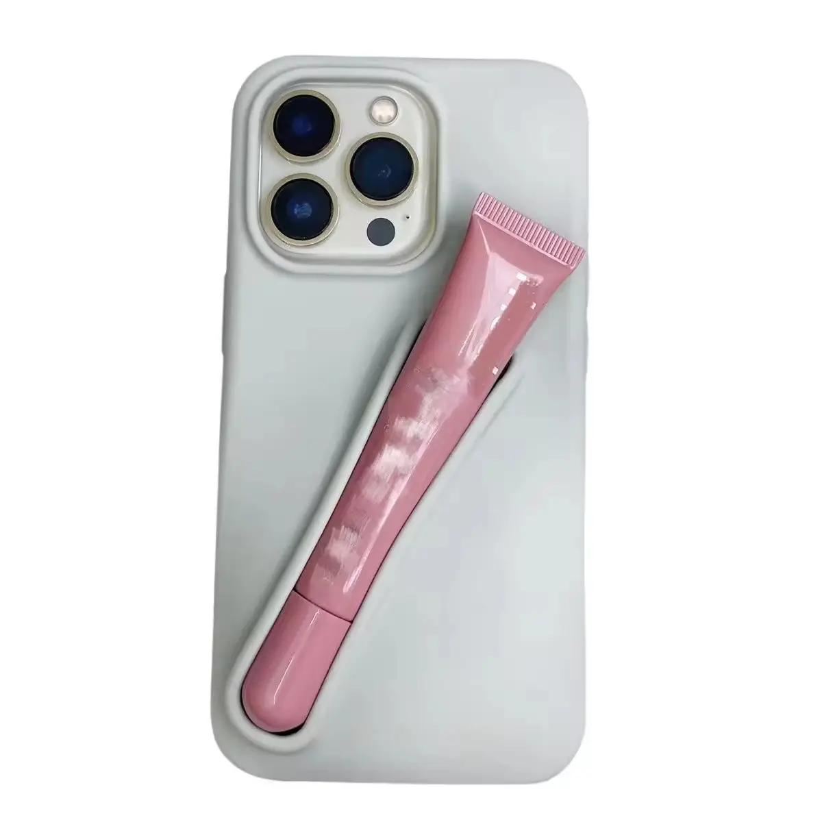 2024 Nieuwe Ontwerp Lipgloss Houder Make-Up Telefoonhoes Zacht Siliconen Voor Iphone15promax 14 13 12 11 Lipgloss Houder Fancy Hoes