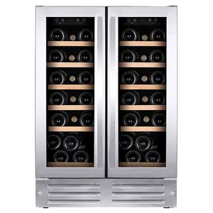 Vinopro Factory Direct 116L Electric Wine Cooler With Glass Door 38 Bottles Double Zone Compressor Type For Household