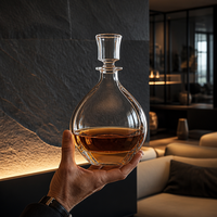 Botella de Vidrio Transparente Vacía para Impresión de Serigrafía de Gran Volumen y Forma Personalizada para Ron, Vodka, Whisky, Brandy