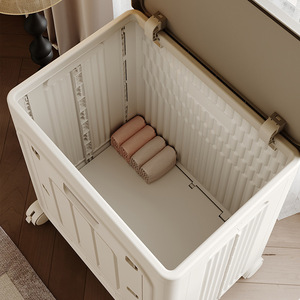 Clothing Organizer Large Capacity Flip Top <b>Storage</b> Box White Rectangle Standing Type For <b>Clothes</b> Toys With Wheels - Product Image 2
