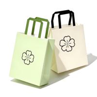 Tas Kertas Ramah Lingkungan Berkualitas Tinggi dengan Motif Bunga Elegan, Dapat Didaur Ulang/Tahan Lama, Pegangan Datar, Hasil Akhir Halus untuk Toko Hadiah dan Gaya Hidup
