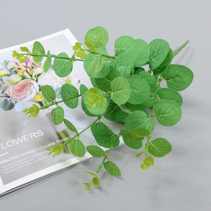 Feuilles d'eucalyptus artificielles Dongchen, 7 branches, 30cm-100cm, fleurs en soie, décoration de mariage et de maison - Product Image 1