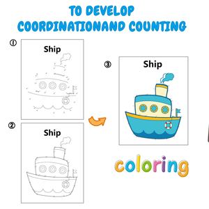 Libro de Puntos para Conectar, Regalo Especial para Niños, Rompecabezas de Conexión de Puntos, Práctica de Trazado, Dibujo y Coloreo de Criaturas Marinas, Divertido Libro de Puntos para Niños - Product Image 2