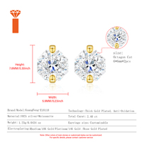 Boucles d'oreilles en moissanite en argent sterling 925, taille octogonale, clous à 2 griffes en or 14 carats, prêtes à être expédiées, vente en gros de boucles d'oreilles en moissanite pour hommes
