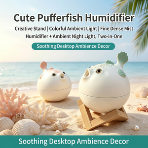 Pufferfish Humidifier 260ml Ultrasonic Cool Mist Aroma Essential Oil <strong>Diffuser</strong> USB Powered for Bedroom Home Desktop - Product Image 4
