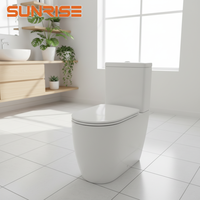 WC en céramique sans rebord, style moderne de luxe, double chasse, deux pièces, à poser au sol, garantie 5 ans, pour toilettes commerciales