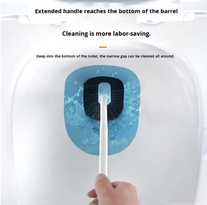 Cepillo de inodoro de plástico tipo S para montaje en pared, con cerdas suaves, mango largo, portátil, para limpieza sin esquinas muertas, ideal para inodoros de cuclillas, venta al por mayor - Product Image 6
