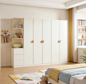 Armoire en bois pour enfants, sûre et non toxique, avec tiroirs pour la chambre à coucher, placard pour ranger les vêtements des enfants - Product Image 1