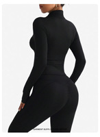 Veste de yoga coupe-vent grande taille à séchage rapide, ajustée, col montant, extensible dans les quatre sens, pour le fitness (vente en gros)