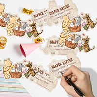 Décorations de fête prénatale, Boîte de tombola pour couches, 50 cartes de billets, Décorations de fête Winnie, Boîte à cartes, Articles de fête