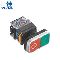 Botón Pulsador Momentáneo de Doble Cabeza 22MM 1NO1NC para Control de Arranque/Parada, 10A 440V, Alta Corriente, Plástico de Ingeniería IP40 YJ139-LA38-B