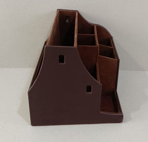 Organizador de Escritorio de Dos Niveles para CFO, Bandeja de Cuero Sintético Gris, Accesorios de Oficina para Mujer, Clasificador de Correo y Buzón de Correo de <span class=keywords><strong>Gefu</strong></span> - Product Image 3