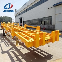 Semi-remorque squelette personnalisée de 40 pieds à 3 essieux pour conteneurs, avec 12 verrous de torsion, prix usine, usage intensif
