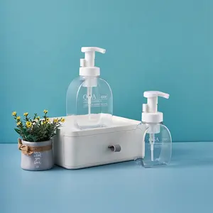 200ml 400ml flach geformte hoch transparente schäumende Hands eifen flasche Top Marke maßge schneiderte recycelbare PETG-Behälter