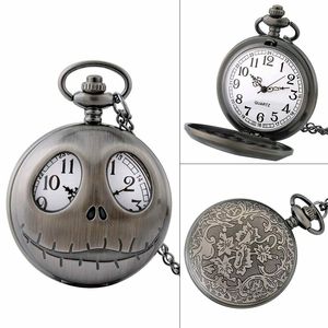 Reloj de Bolsillo de Cuarzo Reversible con Diseño de Calavera de Payaso y Espantapájaros, con Cadena Colgante, Reloj de Collar Creativo Antiguo de Aleación de 47mm - Product Image 2