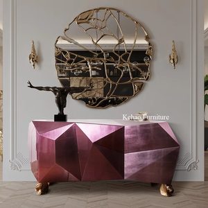 Tùy Chỉnh Mới Gỗ Lưu Trữ Tủ Kim Cương Màu Hồng Credenza Phòng Ăn Đồ Nội Thất Sideboard Tự Chọn Sang Trọng Thiết Kế Hiện Đại Sideboard - Product Image 1