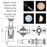 Vente flash - Projecteur LED Mini Leko 20W de fabrication industrielle - 19 °   26 °   36 °   50 °   Projecteur de logo DMX à mise au point fixe, éclairage de scène