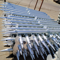 Ancrage de terre en acier galvanisé, longueurs 600mm, 800mm, 1000mm, pieux hélicoïdaux pour fondation au sol avec support en U