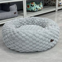 ETRIP PET Fabricant en gros de lits pour chiens ronds en velours flocon de neige de luxe personnalisés, confortables et lavables