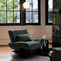 Fauteuil paresseux individuel en bois de style mi-siècle, luxe léger, pour salon et balcon, avec éponge haute densité