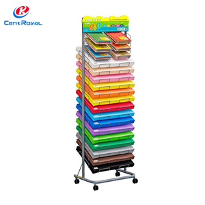 Espositore Mobile Multilivello Colorato <span class=keywords><strong>per</strong></span> Cancelleria <span class=keywords><strong>per</strong></span> <span class=keywords><strong>Negozi</strong></span> di Articoli <span class=keywords><strong>per</strong></span> <span class=keywords><strong>Ufficio</strong></span> con Facile Spostamento - Product Image 1