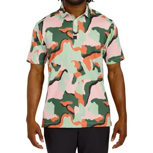 नवीनतम लोगो ड्रेफिट गोल्फ फैशन कैमलॉज 4-वे खिंचाव गोल्फ पोलो टी शर्ट सबसे ज्यादा बिकने वाले पुरुषों के प्रदर्शन गोल्फ शर्ट