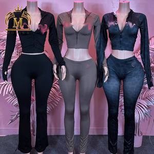 جديد الربيع الخريف ملابس نسائية ليوبارد سترة مقنعين السراويل الطويلة 2 قطعة مجموعة سيدة مثير ليوبارد قطعتين مجموعة ملابس نسائية - Product Image 5