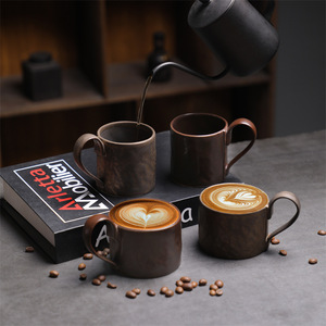 Taza de café de cerámica vintage de alta estética, taza de desayuno de cerámica rústica <span class=keywords><strong>para</strong></span> té de la tarde, taza de agua <span class=keywords><strong>para</strong></span> <span class=keywords><strong>parejas</strong></span>, transfronteriza - Product Image 3