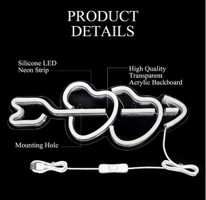 VENTES Flèche d'arc de Cupidon avec coeur Acrylique <span class=keywords><strong>Neon</strong></span> Light Usb Powered Custom Led Heart <span class=keywords><strong>Neon</strong></span> - Product Image 3