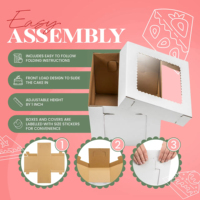 Caja Cuadrada para Pastel con Ventana, Laminación Mate, Forro de Esponja, Cartón Biodegradable, Color y Tamaño Personalizables, Embalaje para Llevar Seguro para Alimentos