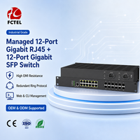 Switch Ethernet industriel géré 12 ports Gigabit RJ45 12 ports SFP, montable en rack avec anneau ERPS