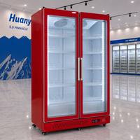Vitrine réfrigérée commerciale à porte simple, refroidisseur de boissons pour magasin de proximité