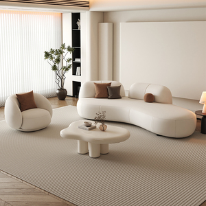 أريكة عصرية بمقعد واحد بتصميم كريمي للشقق الصغيرة والفيلات وغرف المعيشة ومناطق الاستراحة والاستقبال - Product Image 2