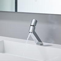 Grifo de Lavabo Monomando, Mezclador de Agua Duradero, Cuerpo de Latón de Alta Calidad, Núcleo de Válvula de Cerámica Negra, Montado en Cubierta, Moderno para Baño