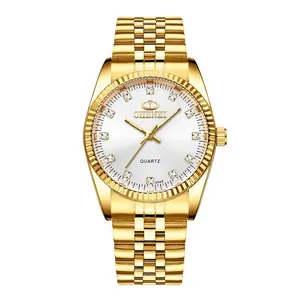 एनालॉग घड़ी महिलाओं Suppliers-CHENXI 004A विवाहित 2 टन जोड़ी स्टेनलेस स्टील क्वार्ट्ज एनालॉग प्रेमी के हीरे अंक पुरुष महिला Wristwatches