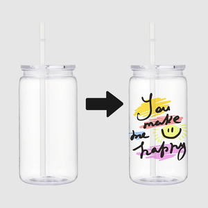 Usa Warehouse Eco-friendly Water Bottle 16oz Reusable <strong>Plastic</strong> <strong>Mason</strong> Tumble <strong>clear</strong> Acrylic Cup With Straw And Lid For Party - Product Image 5