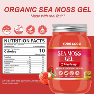 Gel de Musgo Marino Orgánico Superalimento al por Mayor OEM, Suplemento con Sabor a Frutas, Geles de Fresa Deshidratada, Etiqueta Privada, Gel de Musgo Marino Auténtico - Product Image 3