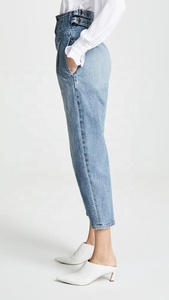 Primavera nueva de moda de las mujeres de cintura alta elegante chica vaqueros con cinturón - Product Image 5