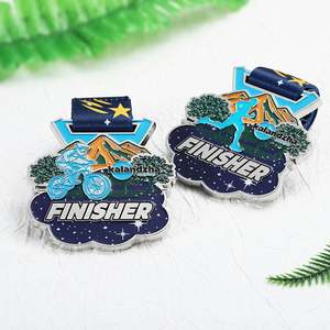 Medalla de Ciclismo 3D en Aleación de Zinc Plateada con Esmalte, Medalla Deportiva para Corredores, Premio para Finalistas de Carreras - Product Image 6